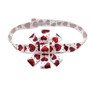 E-Magic 1 Inch Design <strong>Heat</strong> <strong>Transfer</strong> <strong>Printed</strong> Satin Ribbon Bow Colorful <strong>Pre</strong>-Tied Decorative Gift Bow for Valentine's Day Ribbon - Product Image 4