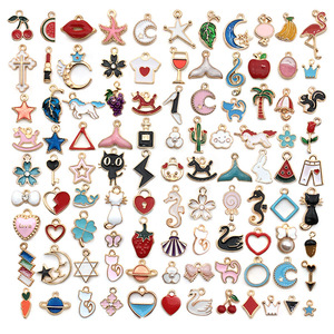 Pendentifs en alliage colorés de formes variées avec perle pour projets créatifs de bijoux DIY - Product Image 5