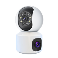 Kamera Keamanan Rumah Tuya Wi-Fi Smart Indoor Dual-Lens dengan Penglihatan Malam, Audio Dua Arah, dan Peringatan Deteksi Gerakan