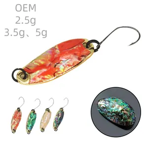 OEM Abalone shell spoon lure 2.5g 3.5g 5g sea pesca attrezzatura da pesca metal paillettes salmon bait