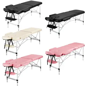 Folding Full Body Massage Table Adjustable Hight Metal Beauty Bed
