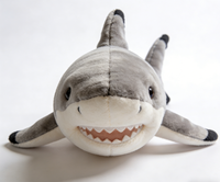 Peluche Requin Doux et Moelleux, Poupée Requin Blanc Géant, Coussin Cadeau en Polyester et Coton PP, Anniversaire, Prix Direct Usine OEM ODM