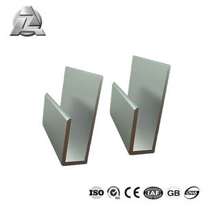 Kustom 2 inci ukuran perak warna permukaan cermin aluminium j channel profil - Product Image 5