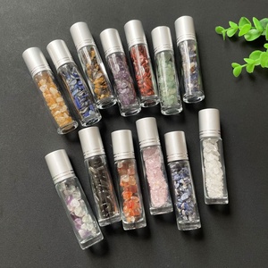 Botella de Perfume con <span class=keywords><strong>Rodillo</strong></span> de Cristal de <span class=keywords><strong>Cuarzo</strong></span> para Aceites Esenciales, Grava de Cristal Mixta para Meditación y Reiki, Venta al por Mayor - Product Image 2
