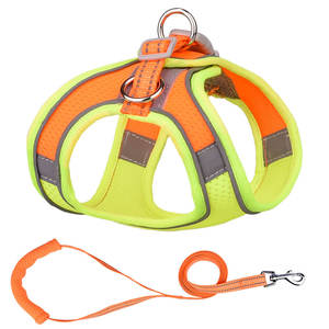 조정 가능한 캔디 색상 형광 편안한 스웨이드 소형 중형 개 가슴 벨트 반사 애완 동물 하네스 - Product Image 3