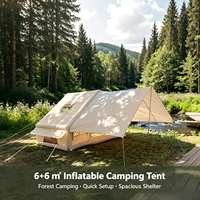 Tente de camping gonflable portable en tissu Oxford durable et imperméable, installation rapide, 3-4 personnes, résistante aux UV, quatre saisons, une chambre