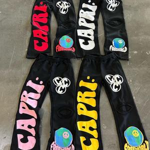 Factory Custom Acid Washed Vintage Sunfade Flare <b>Cargo</b> <b>Pants</b> Embroidered Patch Jogger Cut Loose Fit Waterproof <b>Elastic</b> Men's - Product Image 5