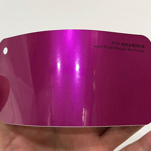 Film vinyle pour voiture rouge métallisé super brillant violet 1,52 m * 17 m Film super brillant pour voiture 7,5 mil sans bulles PET PVC Film vinyle - Product Image 2