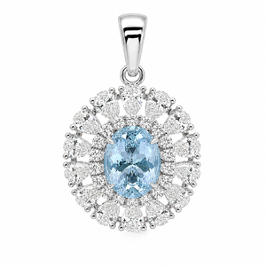 Pendentif de fiançailles en argent 925 avec zircon et pierres précieuses cultivées UM Jewelry, idéal pour un usage quotidien ou comme cadeau d'anniversaire de mariage - Product Image 1