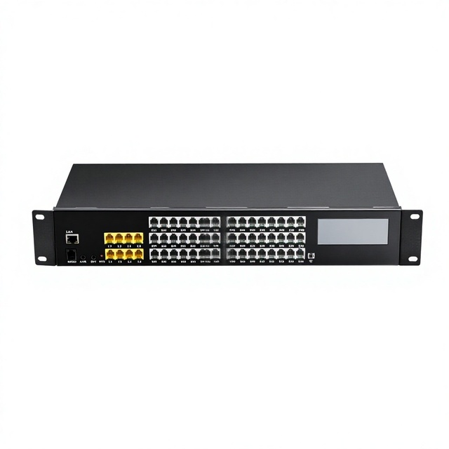 SACHIKOO 16FXS SIP VoIP IP PBX VoIP Gateway Intercom Telephone System with 8/16/32 Ports for Call Centers & Offices