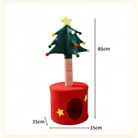 Tour pour chat en forme de sapin de Noël, petit condo en bois avec griffoir intégré, mobilier d'intérieur pour animaux de compagnie, centre d'activités et maison de jeu