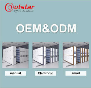 カスタマイズ可能なスチール製手動吊り下げ式収納システム、図書館用機械式可動コンパクト棚、モバイルファイルコンパクター - Product Image 5