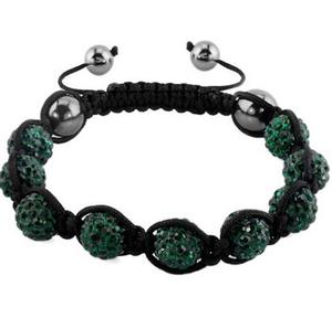 Bling Bijoux Tissé À La Main Réglable En Nylon Cordon Argile Perle 10mm Pave Sparkle Strass Boule Bracelet pour Femme - Product Image 5