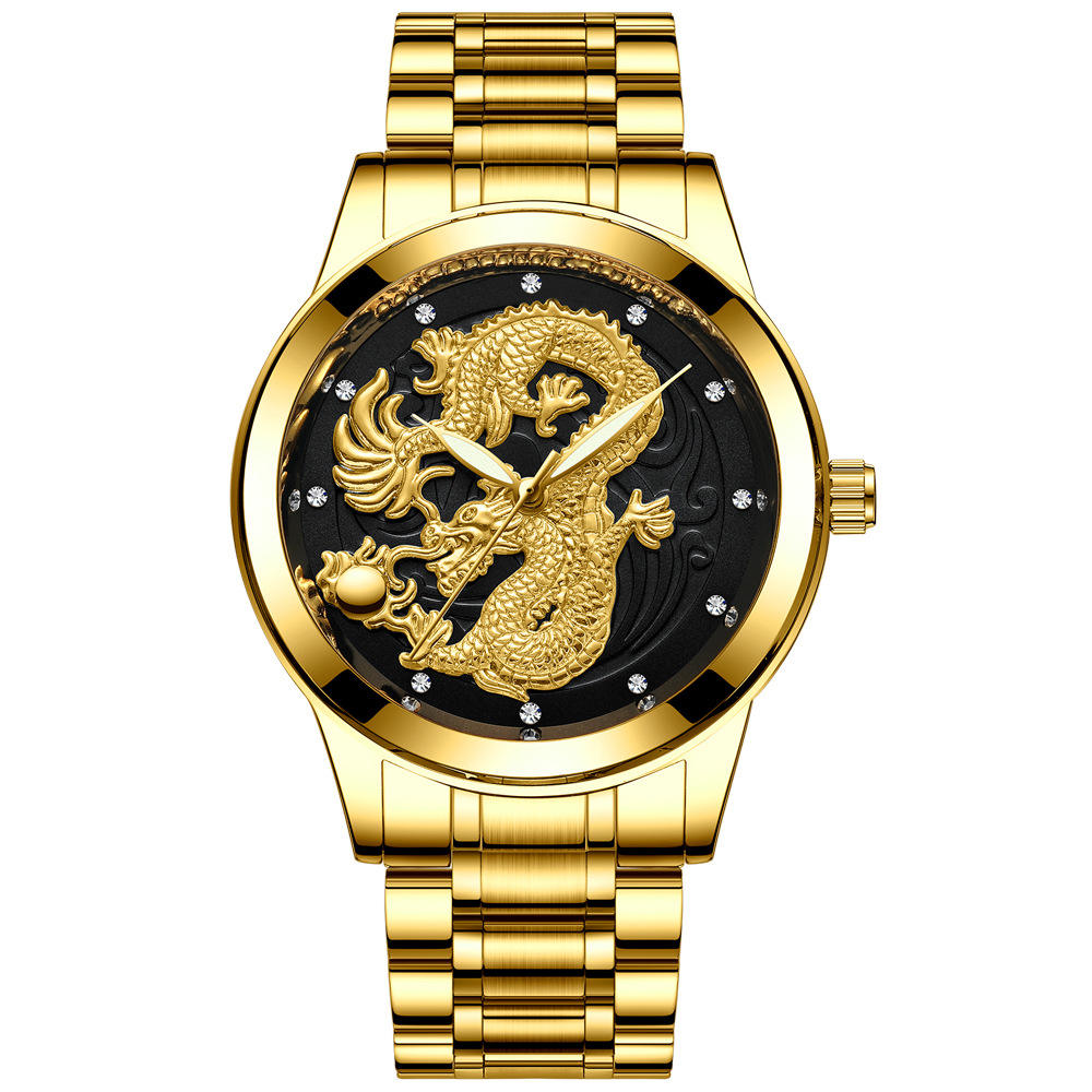 dragon watch-all gold-black face