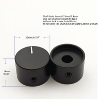 Bouton de commande en métal massif usiné CNC sur mesure, bouton de potentiomètre en aluminium noir pour haut-parleurs audio haut de gamme et équipements radio