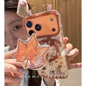 Bonito Soporte Magnético Tridimensional con Orejas de Ciervo y Hoja de Arce 13, Compatible con iPhone 17 <span class=keywords><strong>Pro</strong></span> Max, Transparente, Superventas - Product Image 5