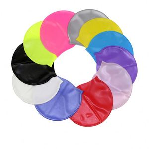 Bonnet de bain en silicone confortable pour femmes et hommes, protection imperméable pour la tête et les oreilles pour l'été - Product Image 1