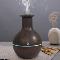 Diffuseur d'huiles essentielles électrique USB 130 ml en gros, humidificateur d'air ultrasonique, grain de bois, lumières LED, Luchtbevochtiger