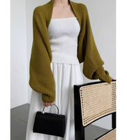 Prix d'usine – Cardigan poncho élégant et luxueux pour femme, en maille lâche de laine et acrylique, coupe courte, tricot épais et ample