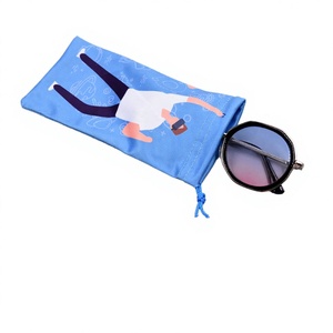 Pochette pour lunettes de soleil en microfibre réutilisable Bestclean, à cordon de serrage d'un côté, avec impression de dessin animé, logo personnalisé - Product Image 3