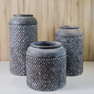 Grands pots à plantes de style européen, pots en béton de ciment blanc antique pour l'extérieur, pots en céramique pour la vente en gros - Product Image 5