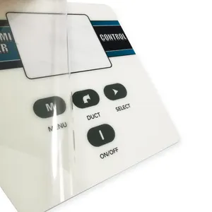 Electronic Panel Stickers Printing Lexan Polycarbonate Overlay Control Keypad Bumps Button Label With PET Transparent Window