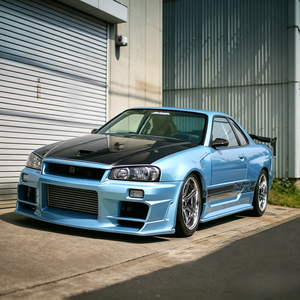 Paragolpes Delantero de Fibra de Vidrio DO LUCK con Recortes para Faros Antiniebla para Skyline R34 GTR 1999-2002, Fácil Instalación - Product Image 4