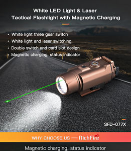 Перезаряжаемый тактический лазер и 2000lm светодиодный фонарик с зеленым синим красным лучом ударопрочный и водонепроницаемый магнитный луч комбо - Product Image 3