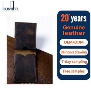 Boshiho Men's Vintage Trifold <b>Wallet</b> Bifold Credit Card Cash Pockets Genuine Leather <b>RFID</b> <b>Blocking</b> Multi-Function No Closure - Product Image 1