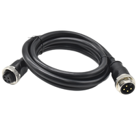 Câble électrique circulaire industriel 7/8 DIN 4 broches, 10A DC, en laiton plaqué or, étanche IP67, faisceau de câblage PVC, mâle/femelle