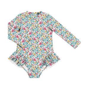 Traje de Baño para Bebé con Diseño Moderno de Flores, Traje de Baño para Niñas, Ropa de Baño para Recién Nacidos, Personalizable - Product Image 1