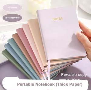 Wholesale Custom Logo A6 <b>Mini</b> <b>Notebook</b> Premium Leather Cover Morandi Colored Thick Paper Portable Notes Book - Product Image 2