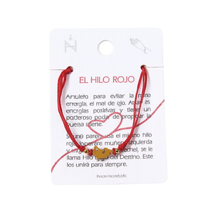 El Hilo Rojo, Pulsera de Acero Inoxidable con Dijes, Hecha a Mano, Amuleto de Hilo Rojo, Unisex, para Uso Diario - Product Image 2