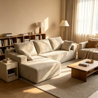 Canapé sectionnel en tissu compressé pour salon, chaise longue modulaire en mousse à mémoire de forme, compressée sous vide pour salon et hôtel