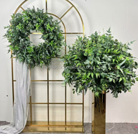 Décoration florale personnalisée pour fête, feuilles vertes artificielles, centre de table floral, boule de verdure florale pour mariage et événements