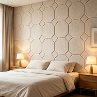 Panneaux muraux en placage insonorisants, ignifuges, écologiques, autocollants, modernes, 100% fibre de polyester, 9 mm, pour salon, hôtel