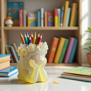 Molde de silicona DIY para velas con diseño floral de niña, molde para adornos de plantas suculentas en maceta, herramienta para velas aromáticas hechas a mano - Product Image 4