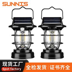 Camping <b>Lantern</b> <b>Solar</b> <b>Powered</b> LED Waterproof Rechargeable Adjustable Motion Sensor Outdoor Lighting - Product Image 3