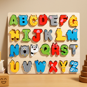 Giocattolo in Legno per Bambini: <span class=keywords><strong>Puzzle</strong></span> con Lettere e Animali, Gioco Educativo per l'Apprendimento dell'Alfabeto - Product Image 2