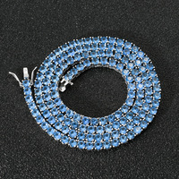 Bijoux de mode en diamant rose, bleu, vert, jaune de haute qualité, chaîne glacée, idée personnalisée, Zircon, chaîne de Tennis colorée, collier