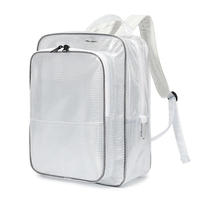Sac à dos antistatique grande capacité en PVC pour salle blanche, étanche, transparent, avec grille, sacoche à outils entièrement en maille pour ordinateur
