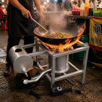 Réchaud à Huile Usagée Multi-combustible à Haute Puissance avec Souffleur 220V pour Cuisine Commerciale et Camping en Extérieur