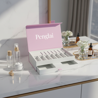 Boîte d'emballage de soins de la peau personnalisée, écologique, portable, de luxe, double couche, rigide, avec finition mate magnétique, doublure en éponge, boîte cadeau