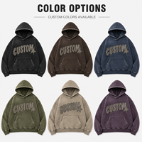 Hoodie Homme Streetwear en Coton Denim Épais et Oversize, Effet Vieilli, Style Décontracté Ample pour l'Hiver