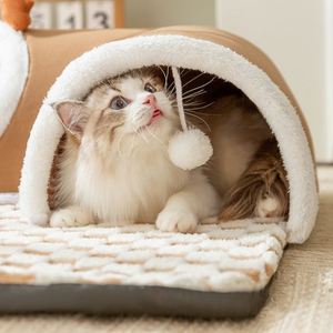 Cat Tunnel Small Animals Eco-friendly Durable Soft Tunnel <b>Bed</b> Pet Warm Play Sleep Integrated Detachable Washable Oxford Material - Product Image 4
