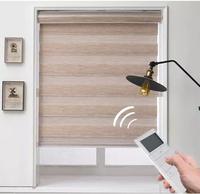 Zebra-persiana enrollable personalizada con batería recargable, persianas semiopacas automáticas de poliéster
