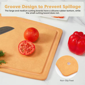 Tabla de Cortar de Fibra de Madera Natural, No Tóxica, No Porosa, Tabla de Cortar Compuesta para <span class=keywords><strong>Carne</strong></span>, Frutas y Verduras para Cocina - Product Image 3
