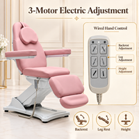 Table de massage électrique rose pour esthéticienne, fauteuil inclinable réglable pour salon de beauté