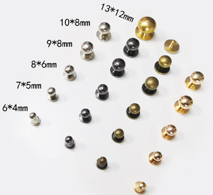 Boutons en laiton massif <span class=keywords><strong>à</strong></span> tête ronde de 4 mm <span class=keywords><strong>à</strong></span> 12 mm, <span class=keywords><strong>rivets</strong></span> <span class=keywords><strong>à</strong></span> vis pour cuir - Product Image 2