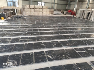 หินแกรนิตอมาเดอุสสีดำไทเทเนียมธรรมชาติสุดหรู แผ่นหินขัดเงาสำหรับเคาน์เตอร์ - Product Image 2